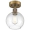 Access Lighting Port Nine Burgundy, Burgundy LED SemiFlush, Antique Brushed Brass Finish, Clear Glass 63148LEDDLP-ABB/CLR - alternate 4